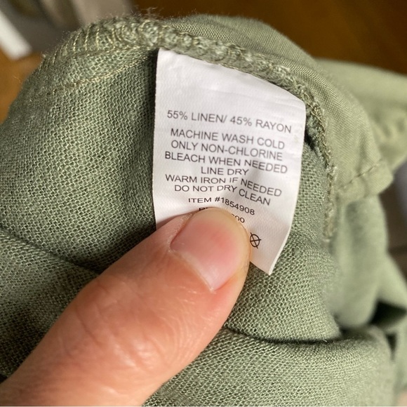 Briggs New York Sage Green Linen Pants size Large - Picture 9 of 9